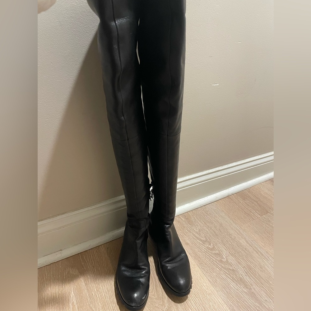 Prada Vibram Black Over-the-Knee Boots US Size 8